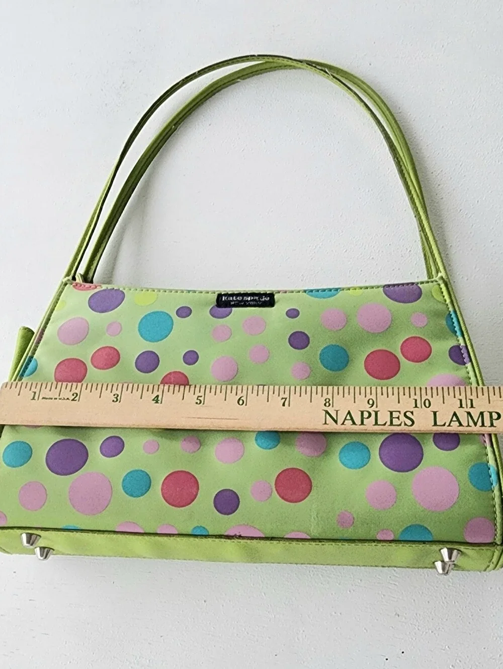 Vintage Kate Spade Green Polka Dot Shoulder Bag and Wallet Set
